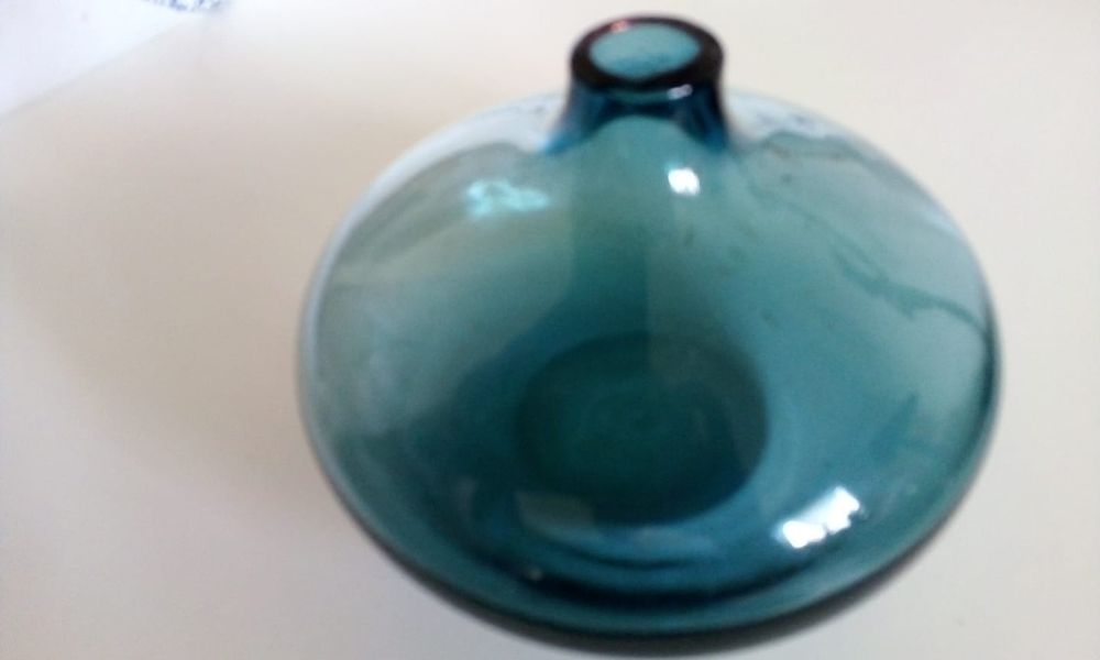 Ikea wazonik niebieski szklany