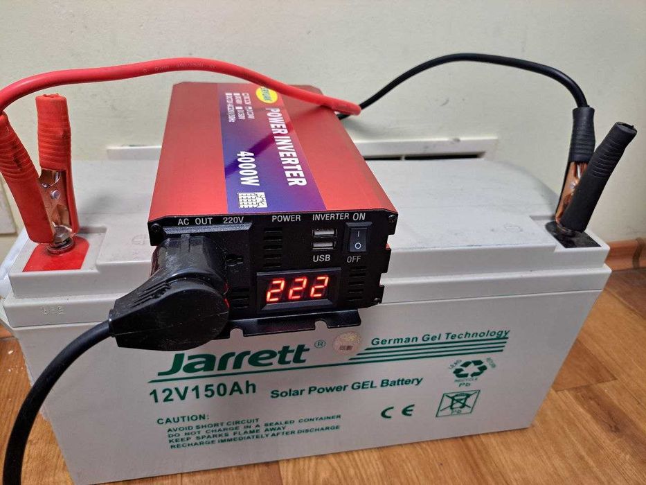 Інвертор 4000W Преобразователь 12-24-220V Инвертор с плавным пуском