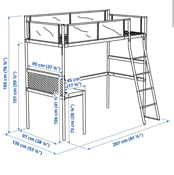 Belishe em ferro IKEA, com secretaria