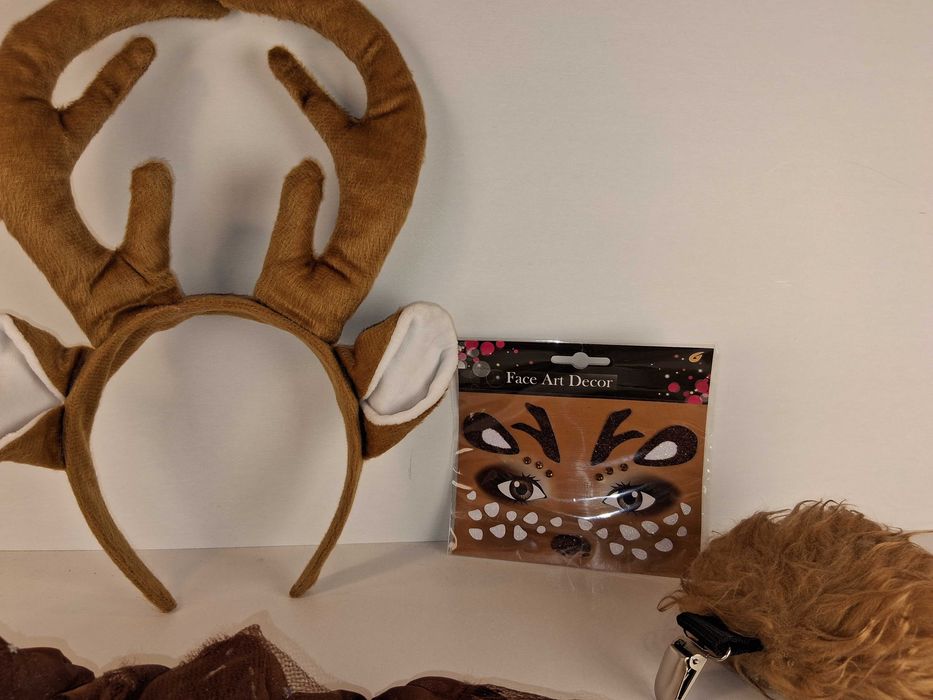 B086 Zestaw Kostium Jelonek Opaska Rogi Spódnica Ogon Bal Przebranie