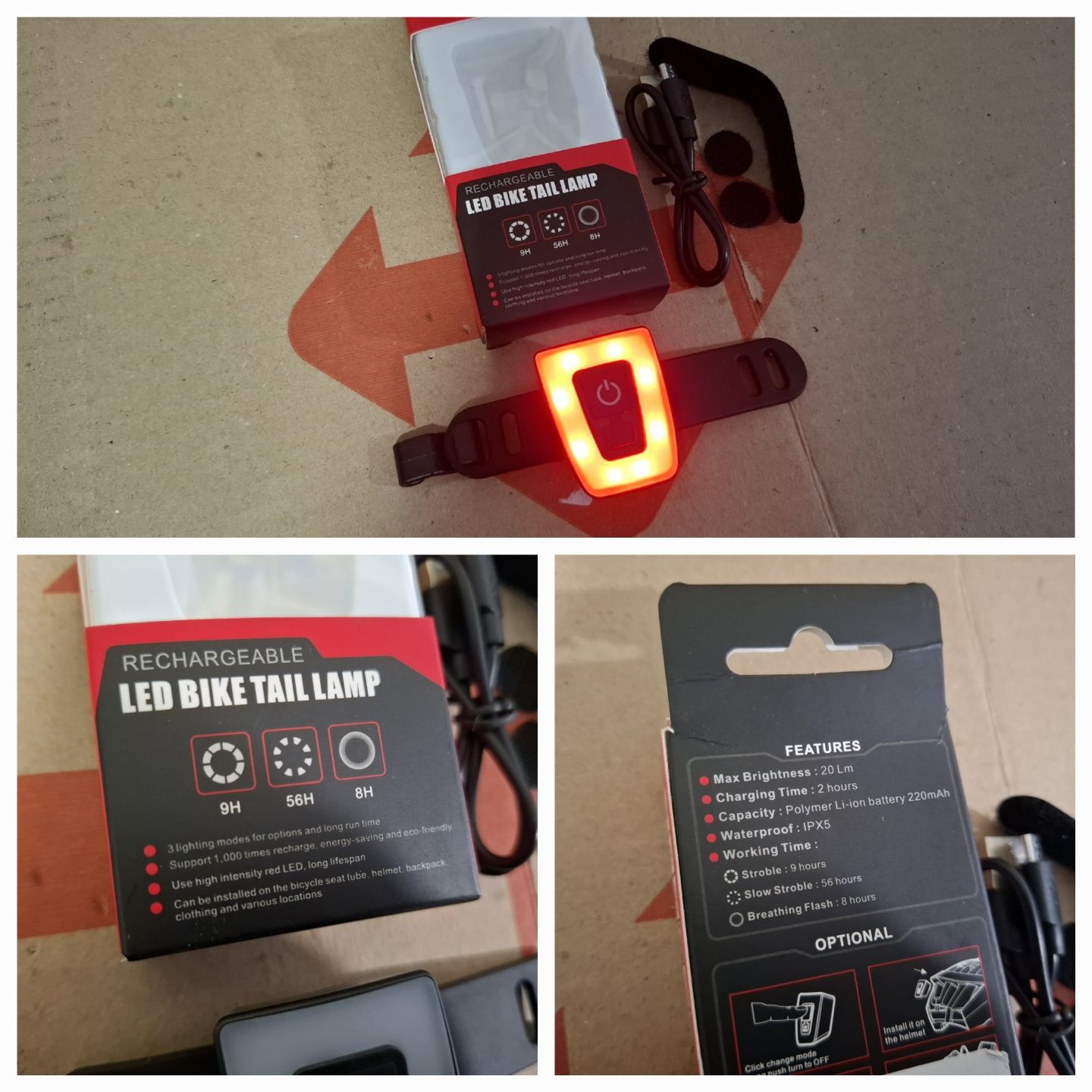 ВЕЛОсипедные фары задние/мигалки/стопы под Usb зарядку.