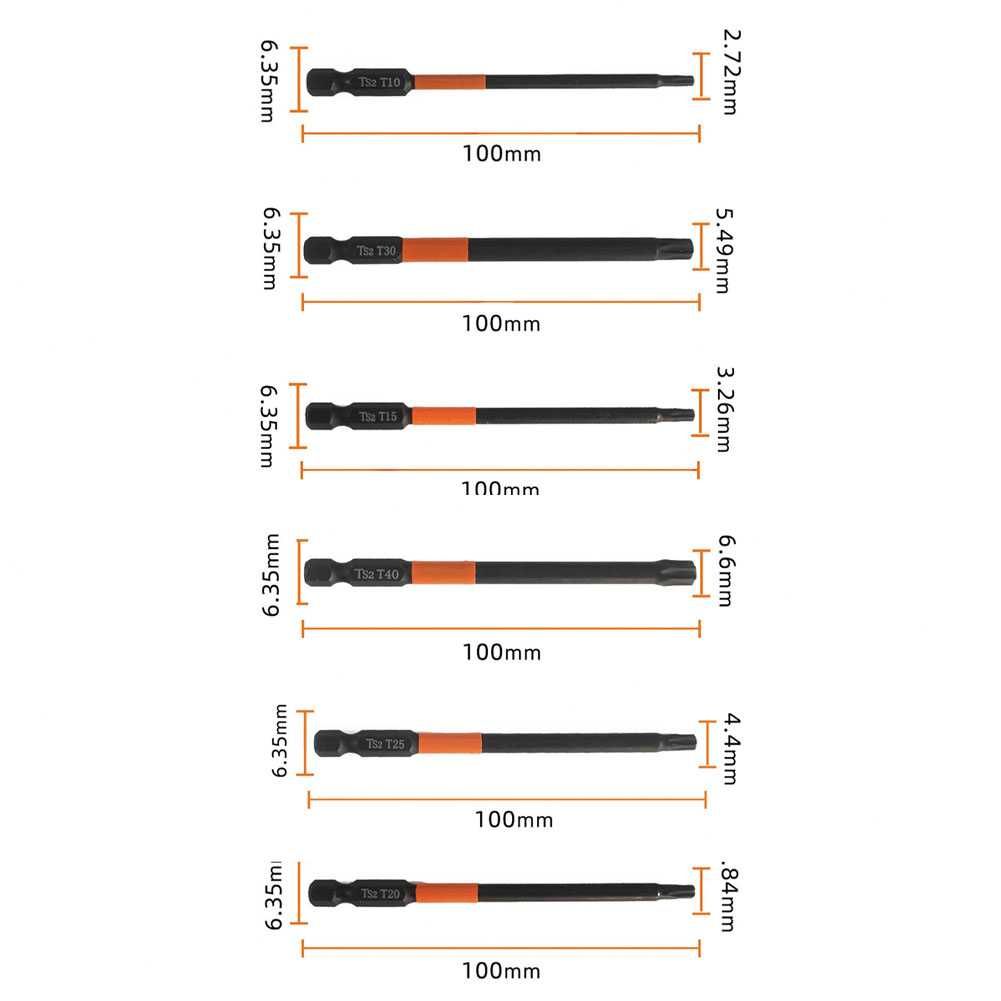 біта torx 10 см біта t40 t30 t25 t20 t15 t10 бита торкс набір біт torx