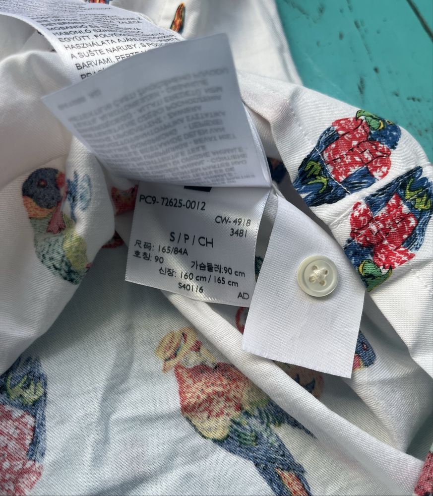 Рубашка гавайка Levi’s Cubano Parrots, размер S, пляжная рубашка