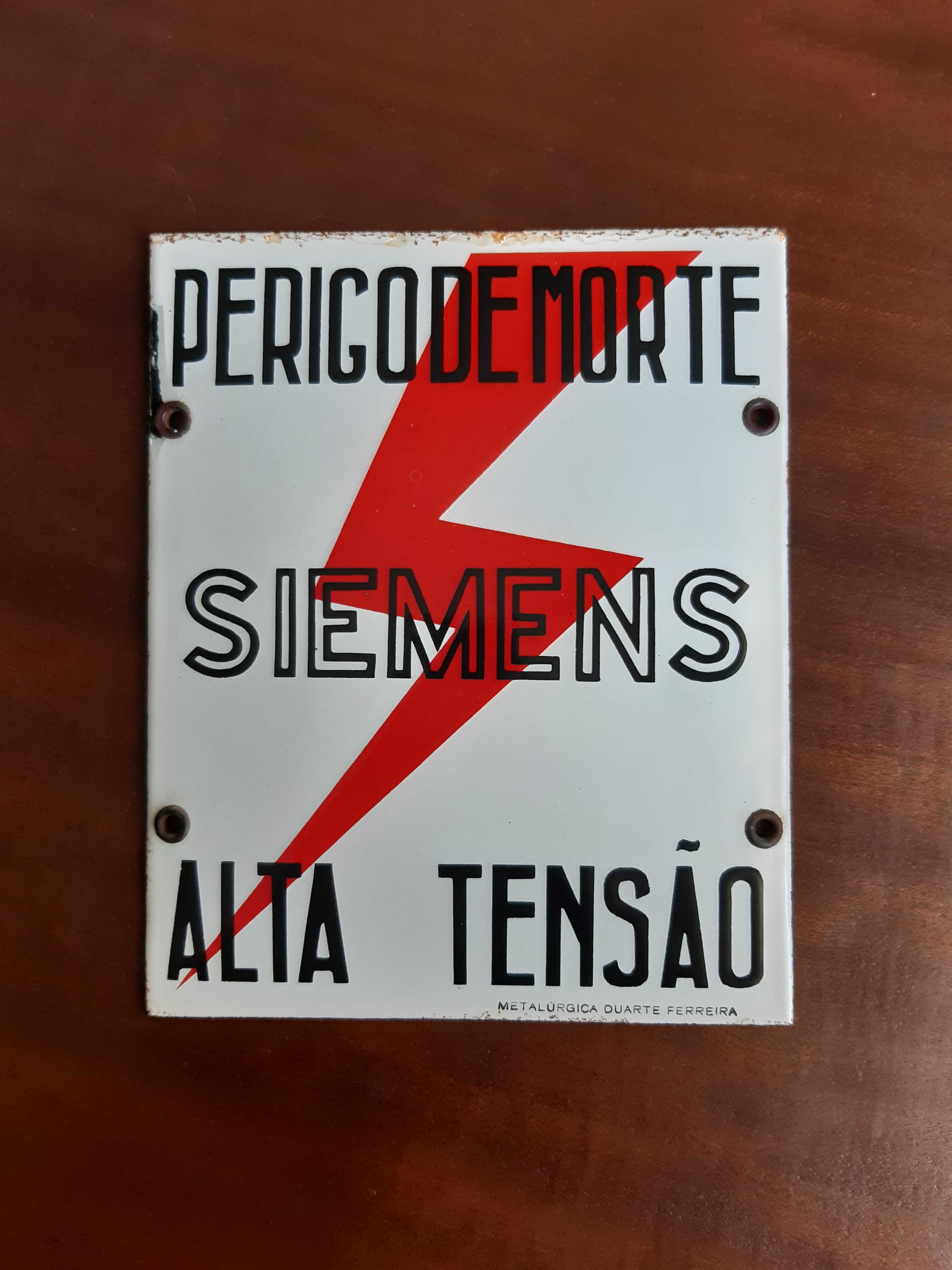 Placa "Perigo de Morte" Siemens (Portugal) séc. XX