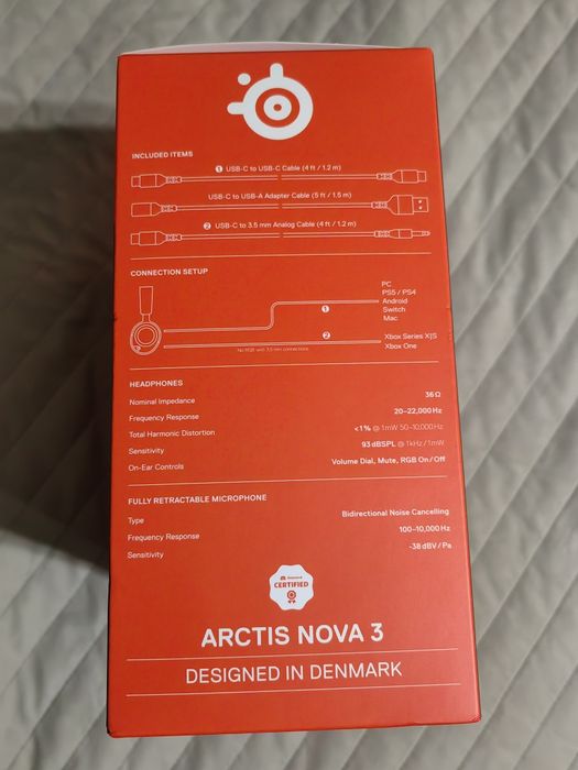 Słuchawki przewodowe czarne gamingowe SteelSeries Arctis Nova 3