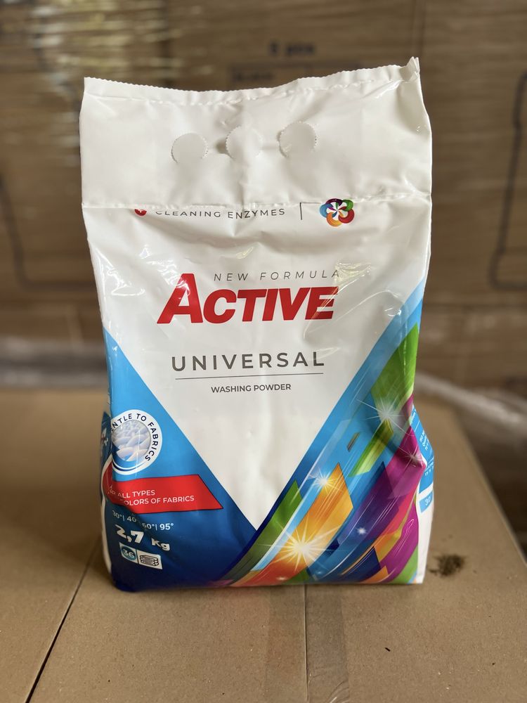 Сухі пральні порошки Active 0.4кг, 2.7кг, 5кг, 10кг, пакет, відро!