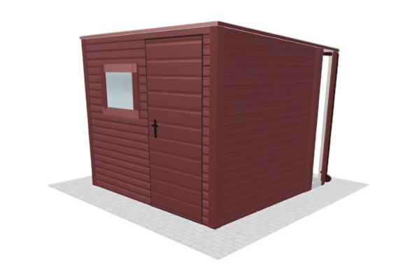 Schowek domek ogrodowy 2,5x2m Drzwi okno wiata rynny Brązowy GP533