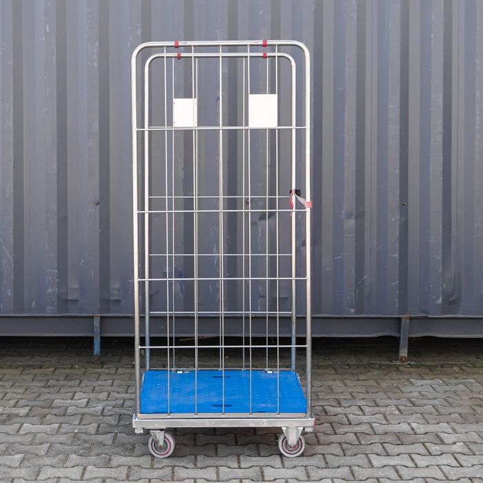 Rollkontener (rollcage, rollbox) wózek siatkowy transportowy niebieski