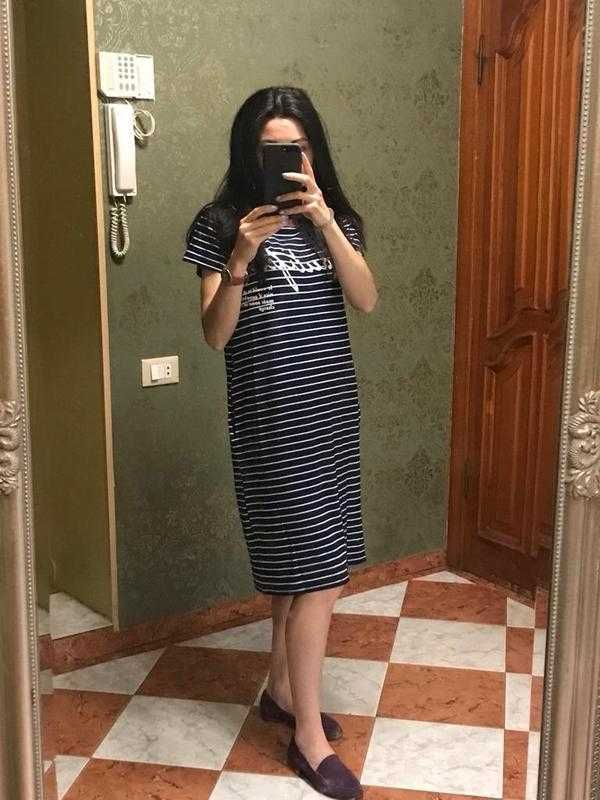 Платье тельняшка в полоску принт бьютифул