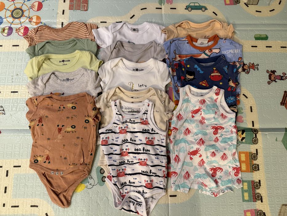 Zestaw paczka paka ubranek dla niemowlaka 62-74