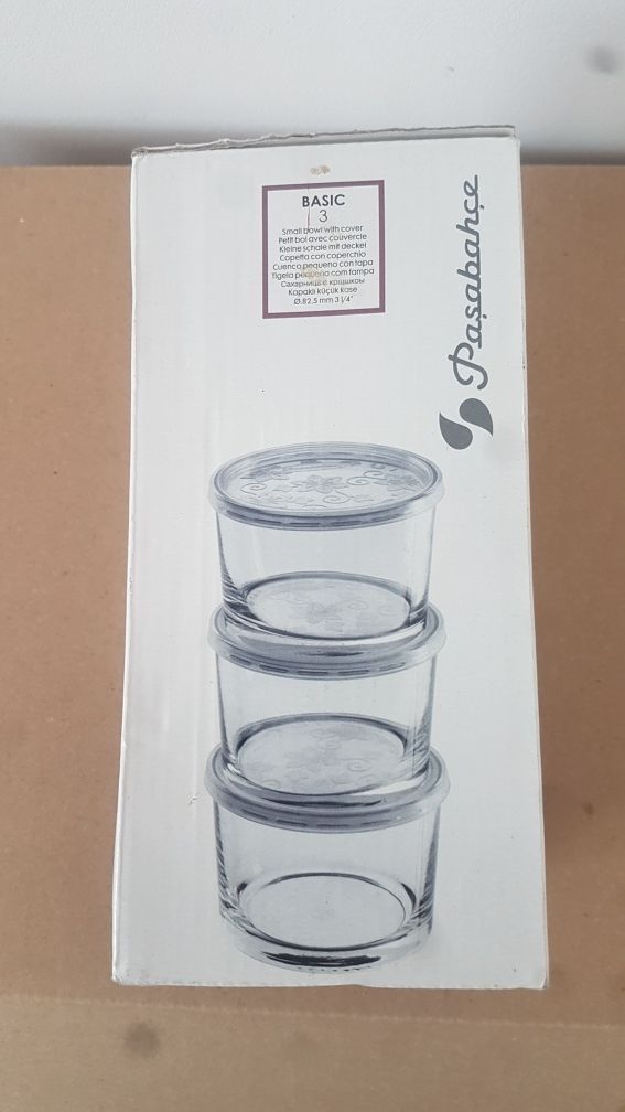 Do kolekcji - komplet szklany pojemników 3 x 220ml