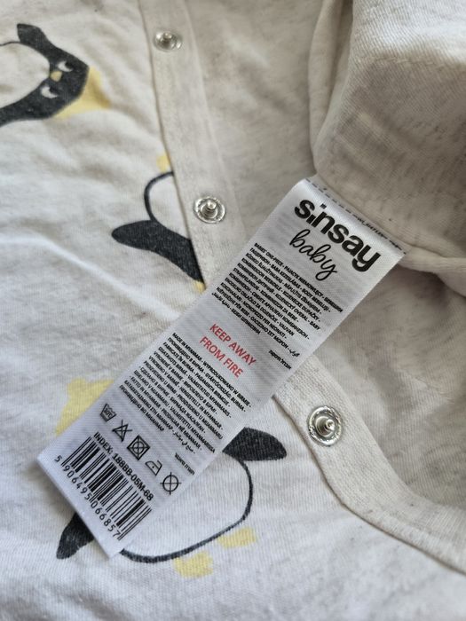 Ciepły pajacyk do spania r. 68