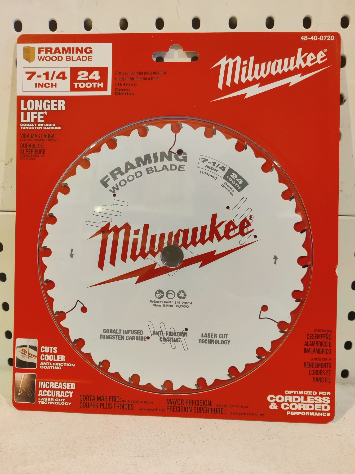Milwaukee 48-40-0720 184/16 24Т пильный диск по дереву Оригинал США