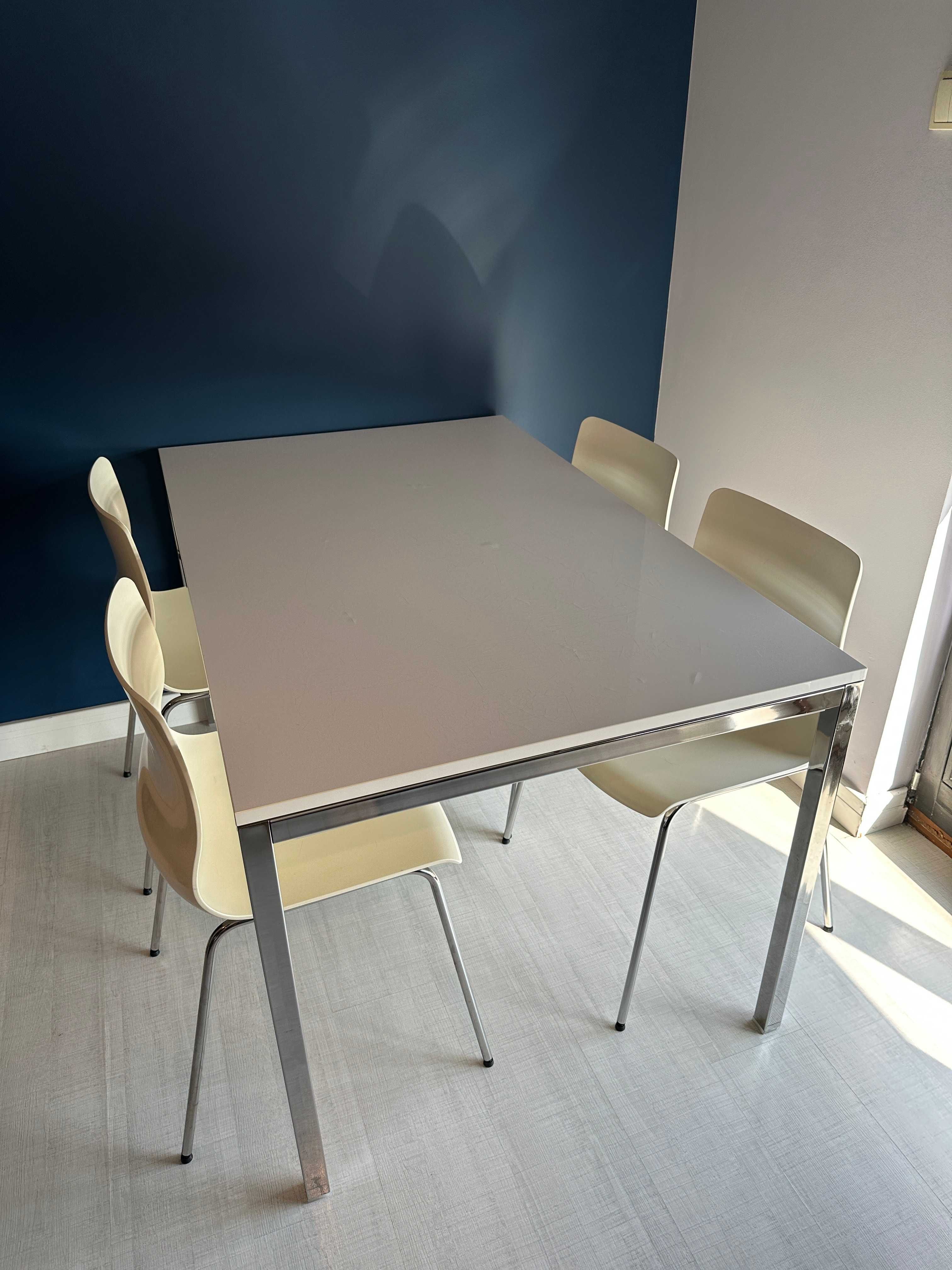Stół Ikea TORSBY biały połysk + 4 krzesła Ikea