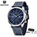 Zegarek Benyar 42mm granatowa tarcza pasek chronograf wodoszczelny