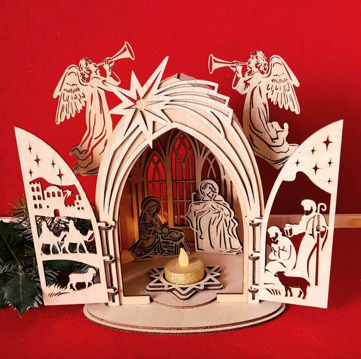 Presepio em madeira corte a lazer