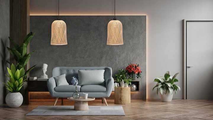 LAMPA WISZĄCA PLECIONA boho bambusowa brąz APP1335