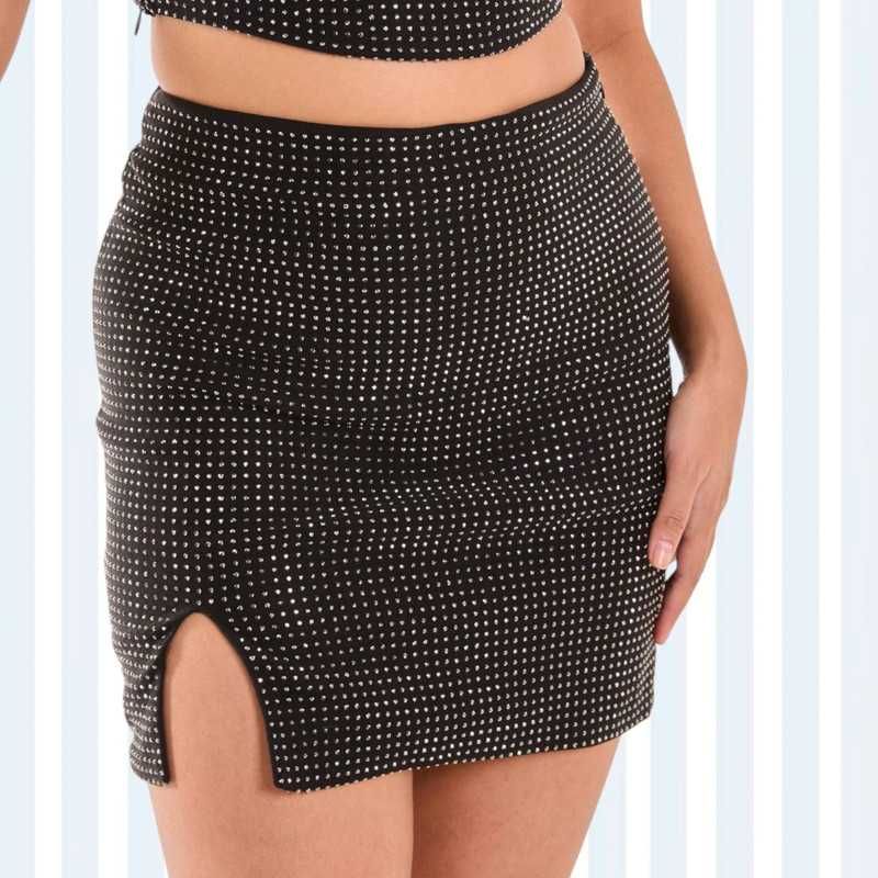 Spódnica, mini, dżety, nowa bez metki, 42