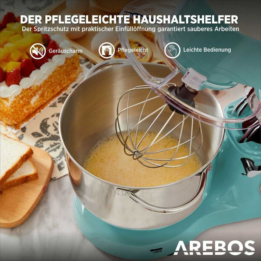 Robot kuchenny AREBOS 1500 W z 2 misami ze stali nierdzewnej defekt