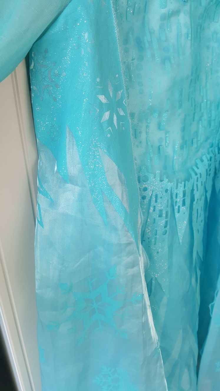 Sukienka Elsa stroj karnawalowy Disney Kraina Lodu r.116cm 5-6lat