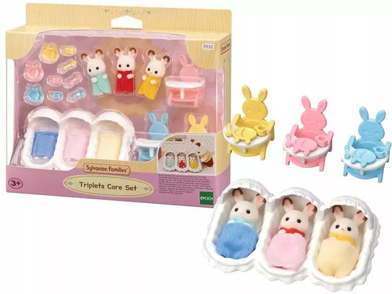 Sylvanian Families. Trojaczki Króliczków z czekoladowymi uszami. Epoch