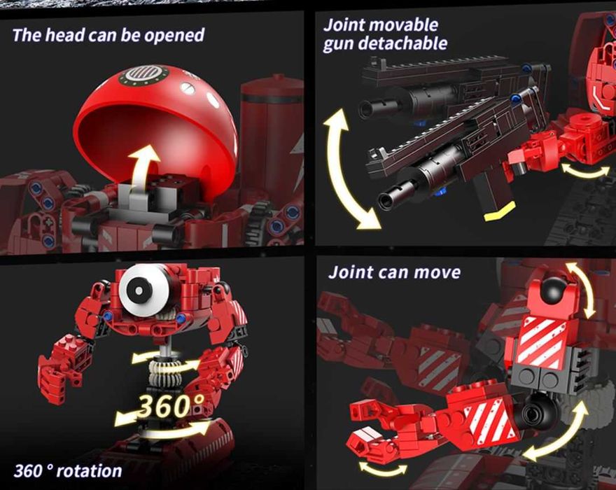 Klocki sterowany robot gąsienicowy RED 495-klocki 5w1 zamien. TECHNIC
