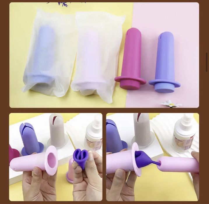 Aplicador de copo/coletor menstrual