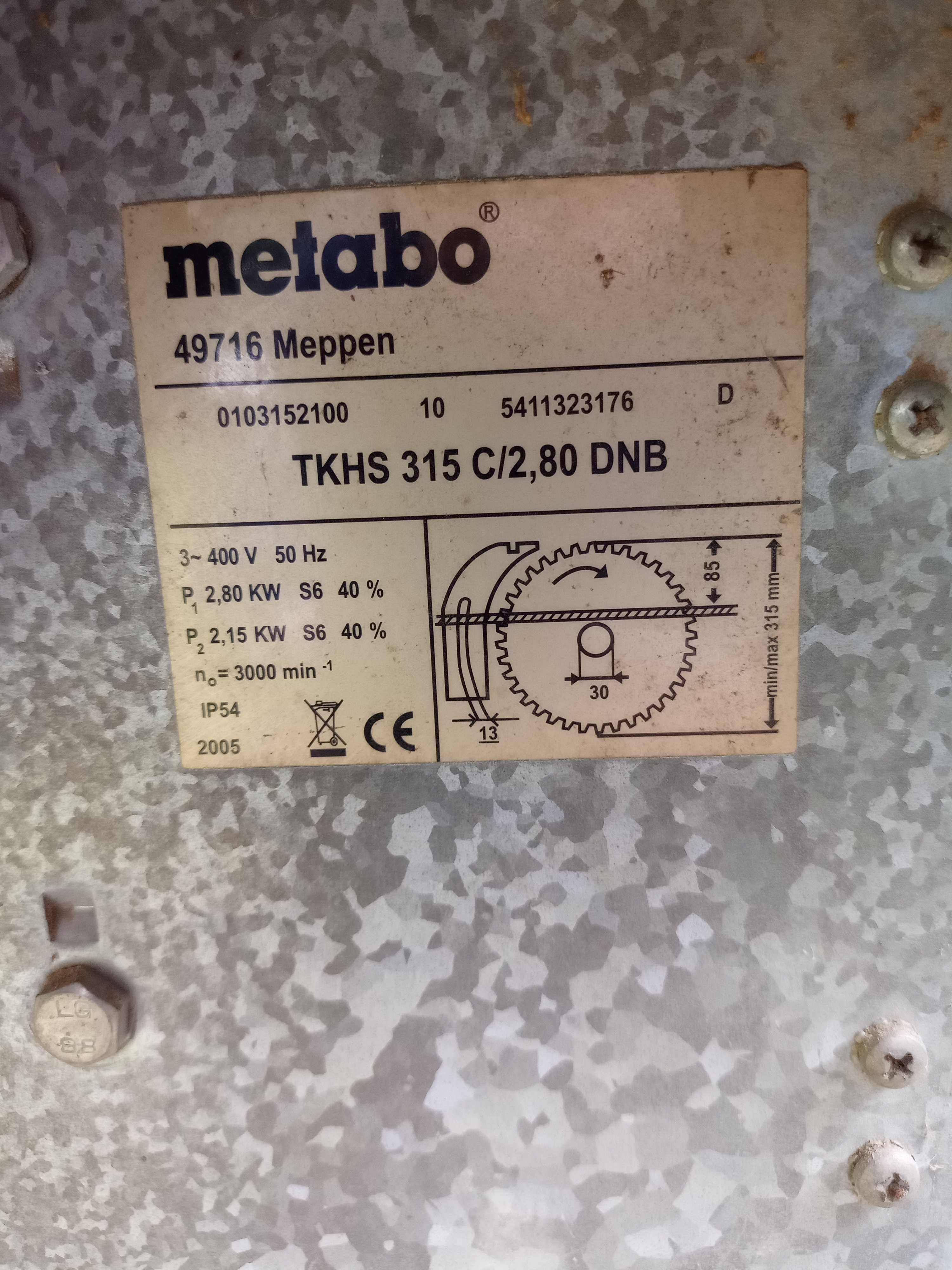Piła krajzega METABO TKHS 315 C