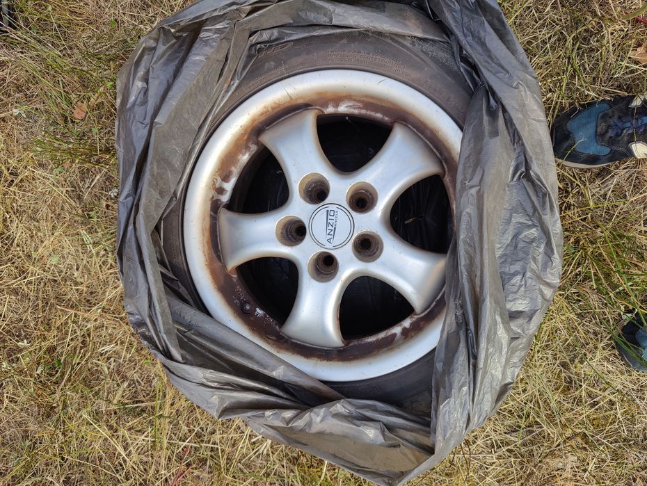 Alufelgi 4 sztuki ANZIO 5x100 7Jx15H2 ET38 + opony letnie 195/60/R15