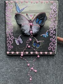 Pamiętnik szkicownik ręcznie zdobiony motyl