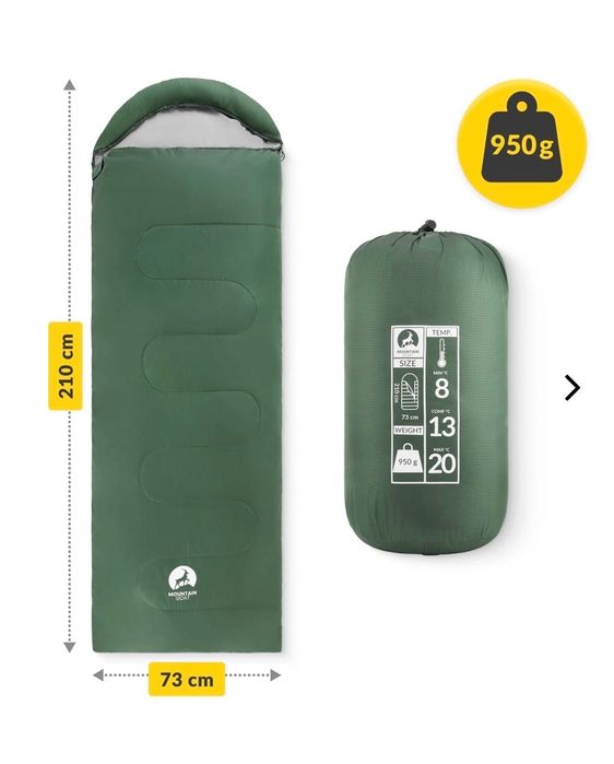 Lekki śpiwór turystyczny MOUNTAIN GOAT – nowy
