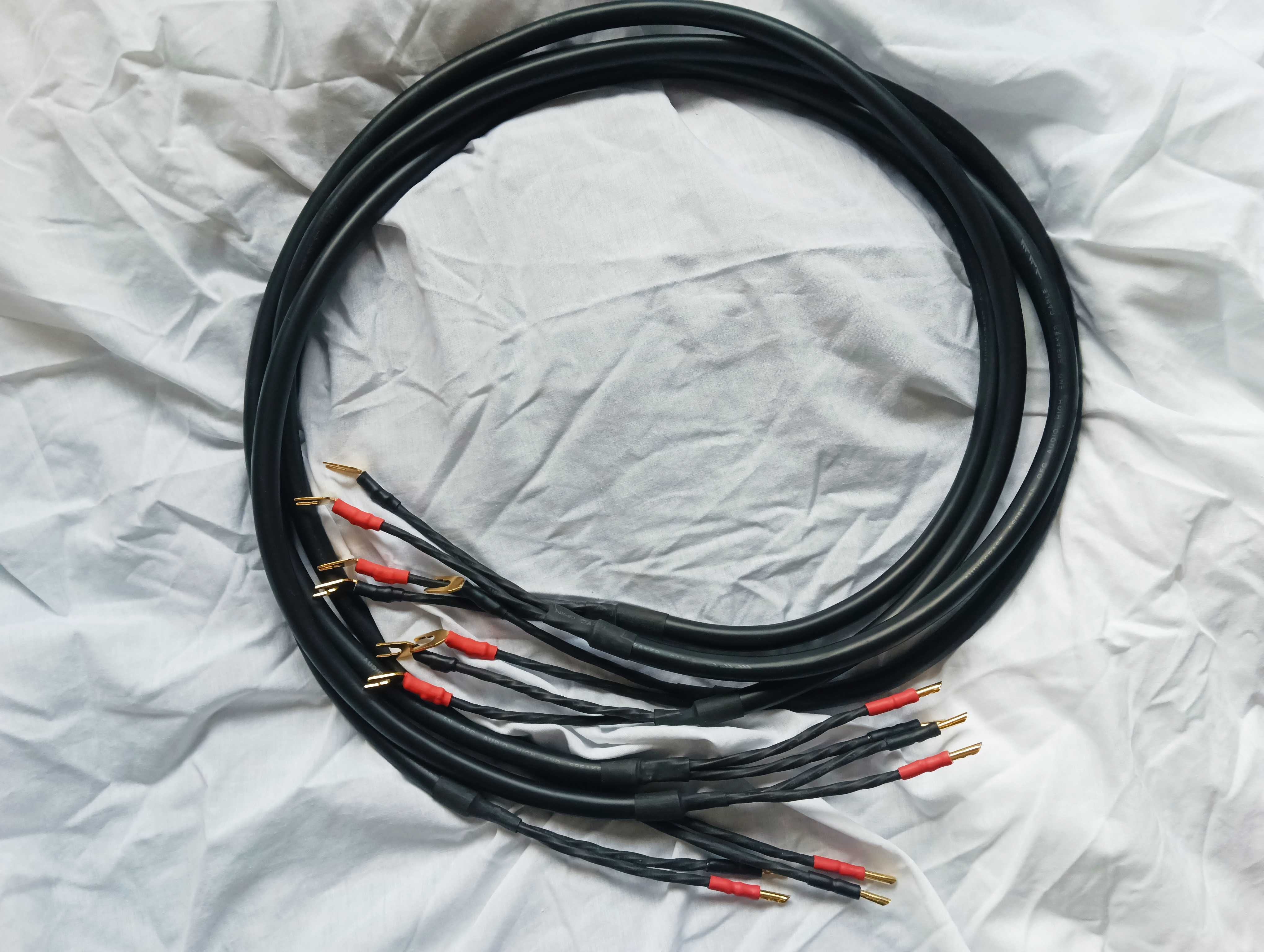 Cabos de coluna (novos) Audiocrast AS0801 5N OFC - 2 pares - com 1,5m