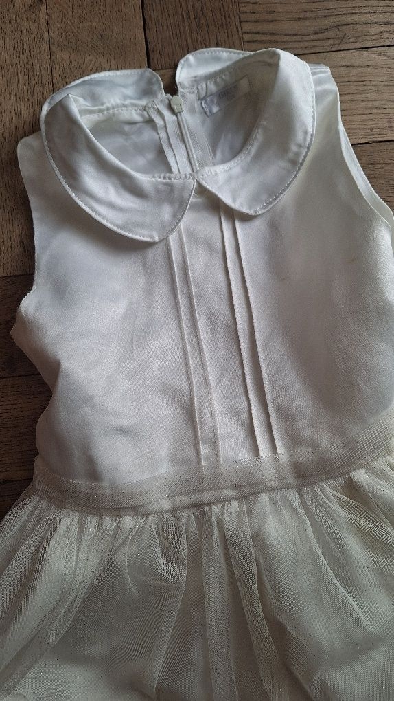 Elegancka Sukienka ecru 128 dla dziewczynki