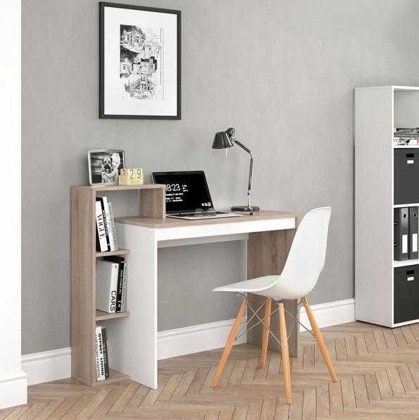 Письмово-комп'ютерний столик для ноутбука білий/сонома 110см
