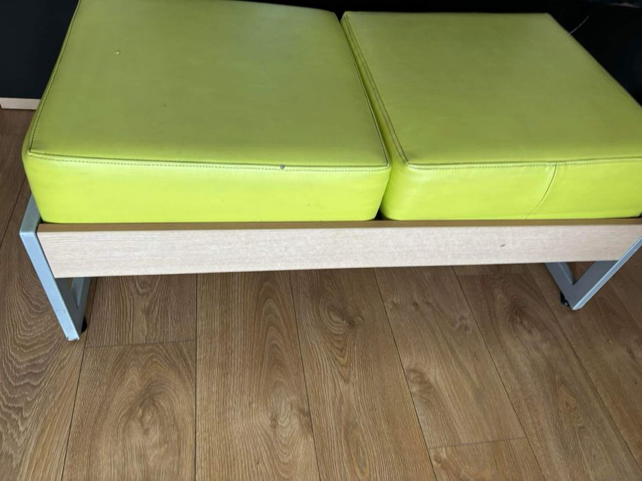 2 sztuki dwuosobowy puf sofa limonkowa