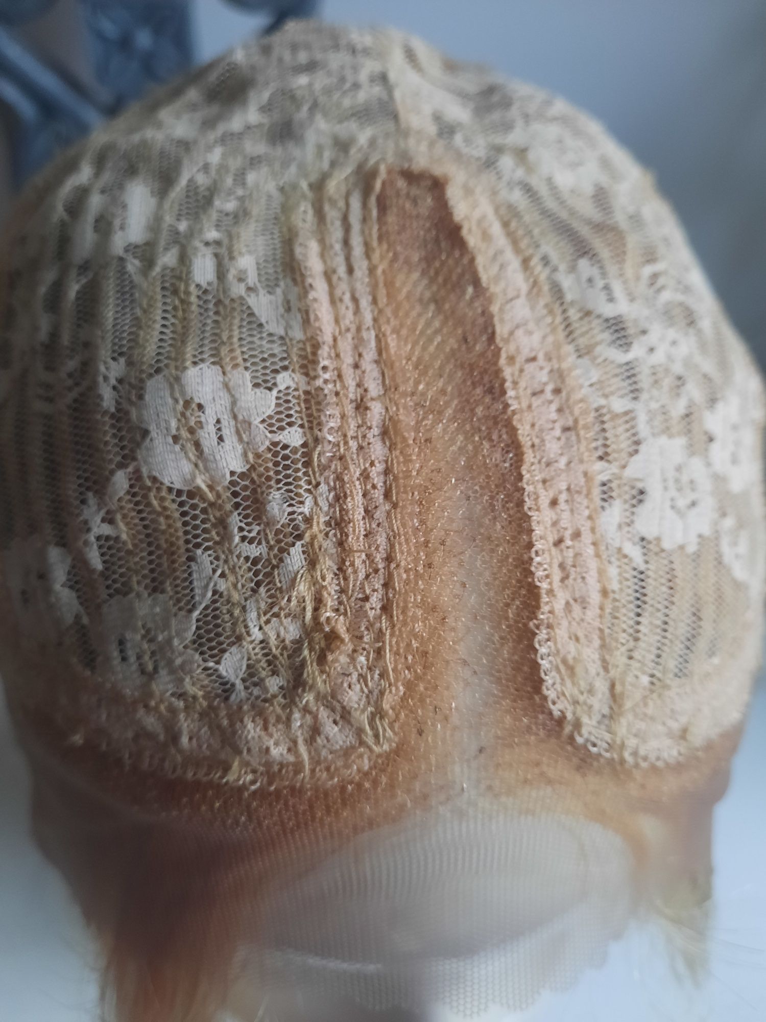 Blond peruka ludzkie włosy prawdziwe naturalne t part siateczka baleya