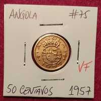 Angola - moeda de 50 centavos de 1957