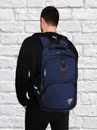 Мужской рюкзак с USB городской спортивный для ноутбука 17″ темно-синий