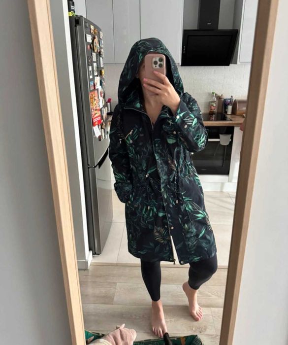 Mohito granatowa długa parka z kapturem XL