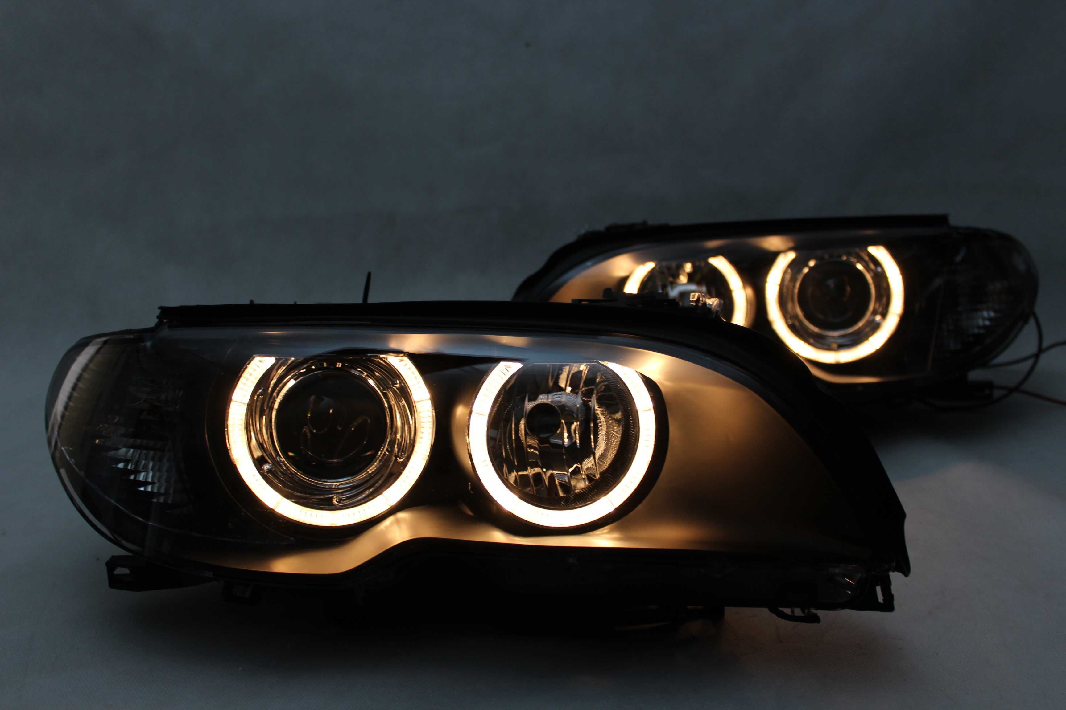 Lampy przednie przód BMW III E46 COUPE 03-05 Angel Eyes BLACK IGŁA