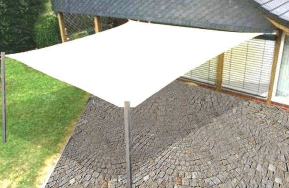 Żagiel przeciwsłoneczny Mocny 5x5m - beżowy/szary
