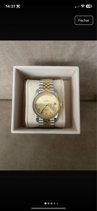 Relogio dourado e prateado novo