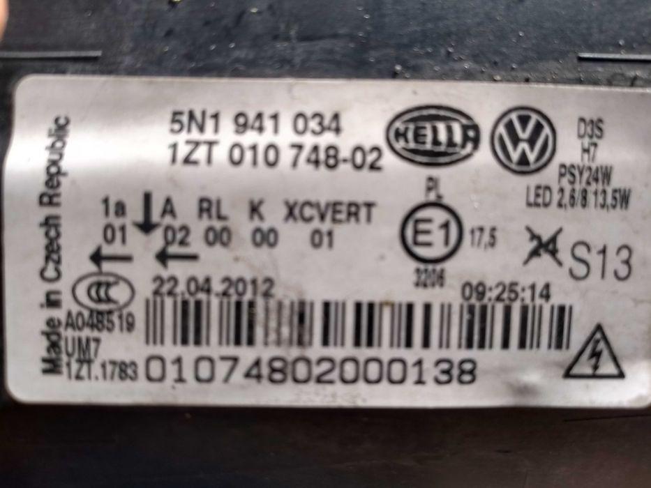 Lampa przód VW tiguan