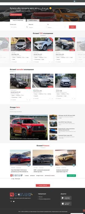 Готовий бізнес - портал оголошень з продажу автомобілів - 4car.ua