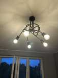 Lampa czarna 5 żarówek
