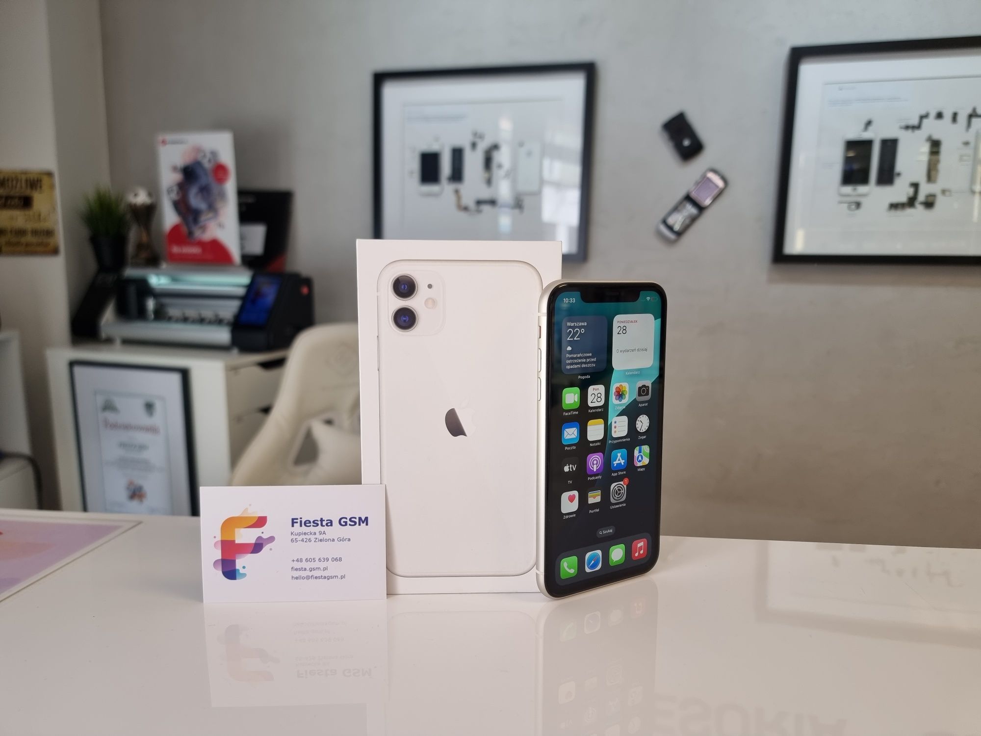 Apple iPhone 11 White 128GB bateria 90%.