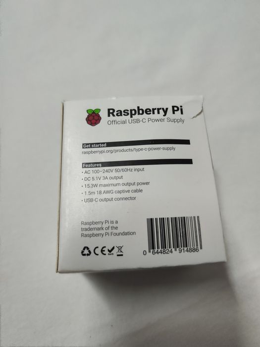 Adaptador Oficial Raspberry Pi 4 USB-C – 5.1V 3A – Como Novo