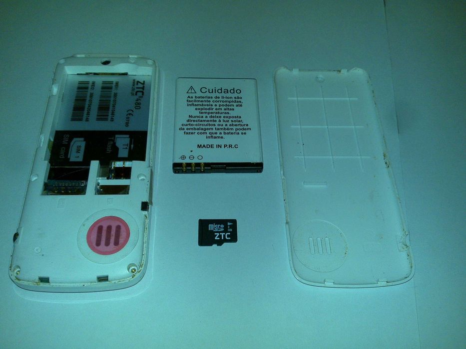 ztc b480 - telemóvel (dual sim + cartão 2gb) branco/rosa