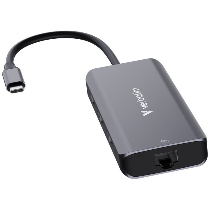 Adapter Hub Verbatim USB-C/HDMI/3xUSB-A  3.2/RJ45 aluminiowy 32157