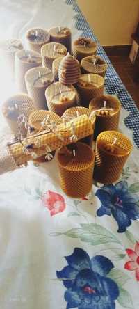 Velas de cera de abelha artesanal